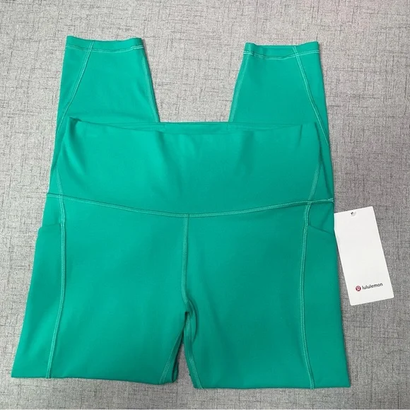 Lululemon Align High Rise Pants Leggings with Pockets Kelly Green 12 14 Nwt - Picture 5 of 9